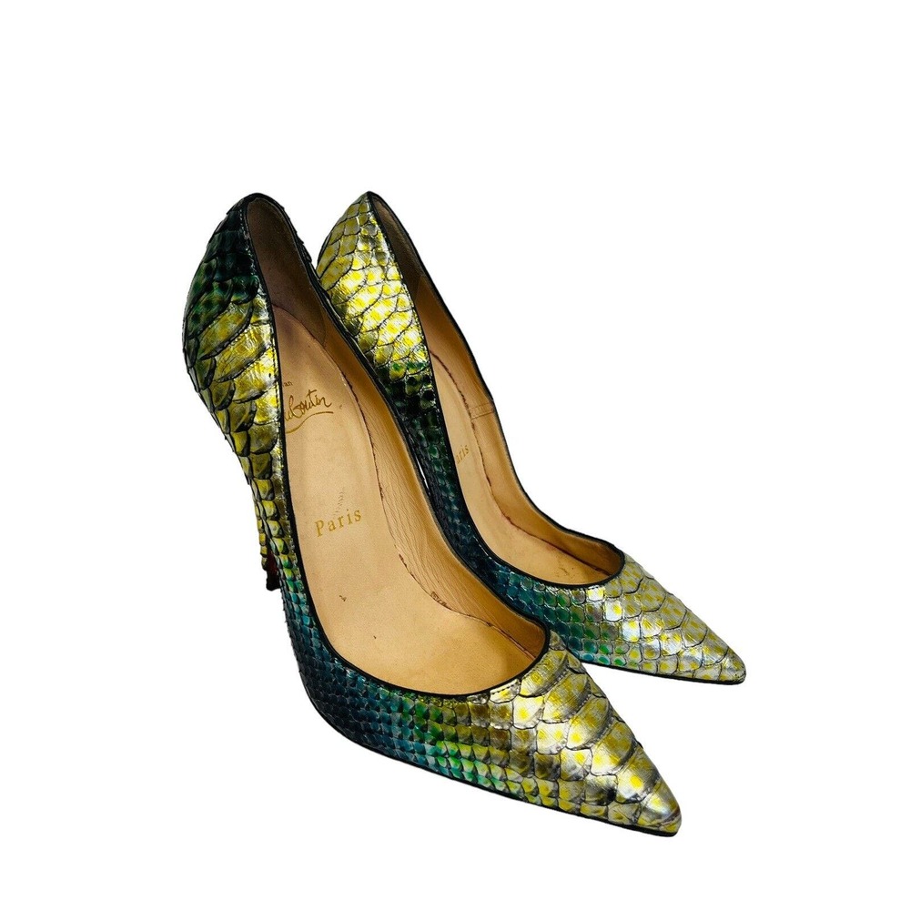 Christian Louboutin Multicolor Python Heels - Picture 4 of 9